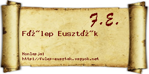 Fülep Euszták névjegykártya